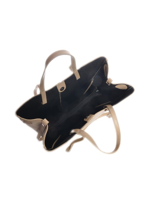 Luisa Vannini Beige Rundleer Tas - Image 4