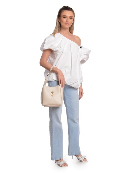 Anna Luchini Beige Rundleer Tas - Image 5