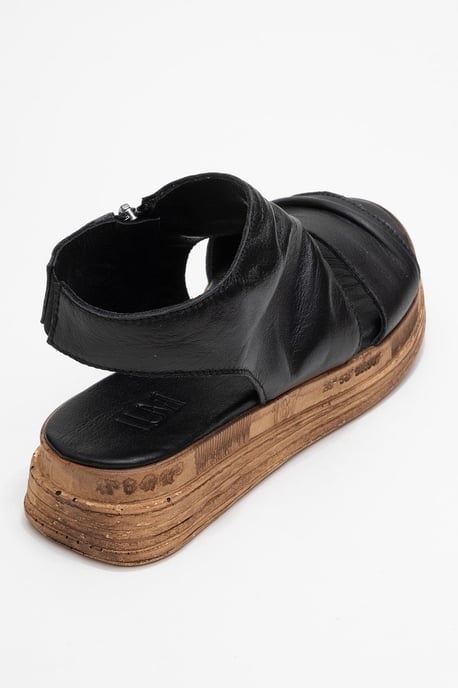 Lunas Leer Side-Zip Plat Hak Sandaal - Image 5
