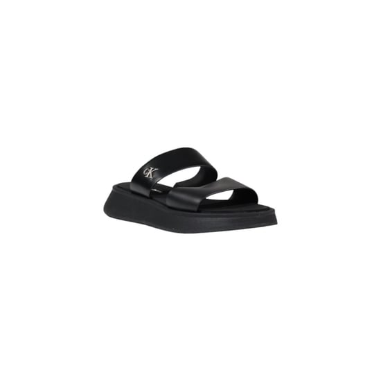 Calvin Klein Jeans Svarta Läder Platta Sandaler - Image 2