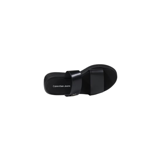 Calvin Klein Jeans Svarta Läder Platta Sandaler - Image 5