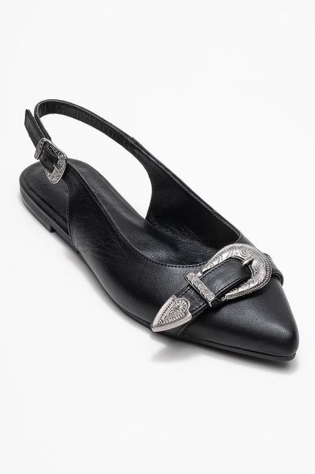 Cordelia Läder Spetsig Tå Spänne Sandal - Image 1