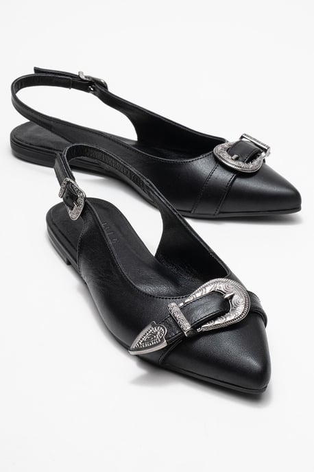 Cordelia Läder Spetsig Tå Spänne Sandal - Image 2