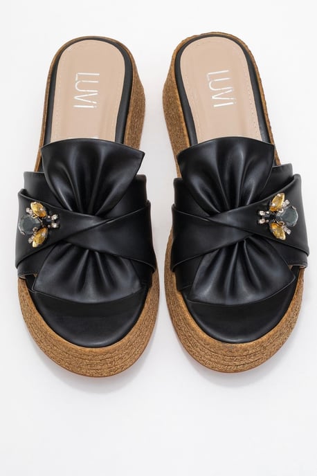 Shara Braided Bow & Bee Spänne Platå Sandal - Image 2