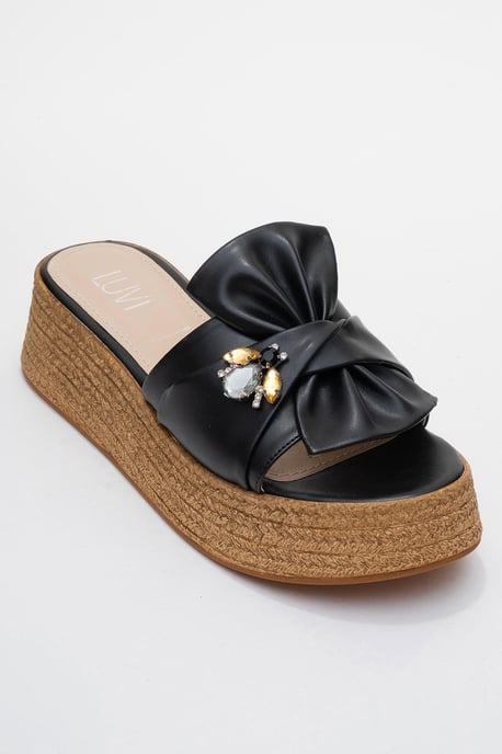 Shara Braided Bow & Bee Spänne Platå Sandal - Image 3