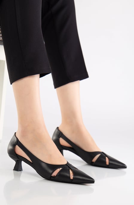 Sidal Kitten Heel Leren Pumps (Dames) - Image 4