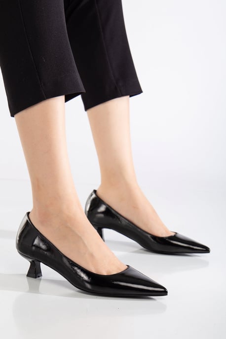 Helly Kitten Heel Läder Stiletto Pumps - Image 3
