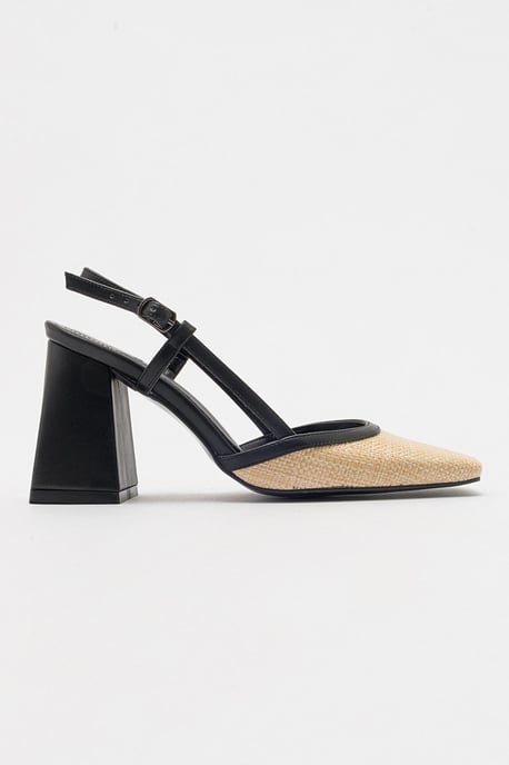 Rivie Raffia Pump met Vierkante Neus en Blokhak (Dames) - Image 6