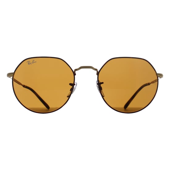 Ray-Ban Round Unisex Matte Havana on Matte Arista Gold Brown RB3565 Jack - Image 1