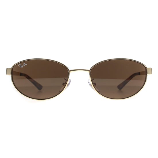 Ray-Ban Oval Womens Polished Arista Gold Dark Brown RB3774D - Image 1