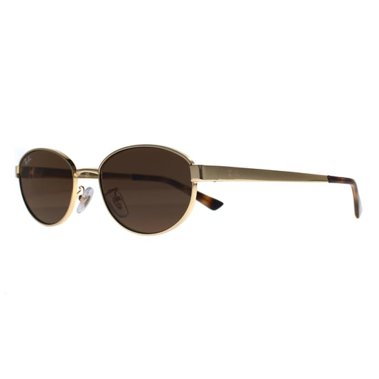 Ray-Ban Oval Womens Polished Arista Gold Dark Brown RB3774D - Image 2