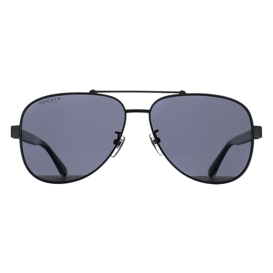 Gucci Aviator Mens Shiny Ruthenium Grey Mirror Polarized GG0528S - Image 1