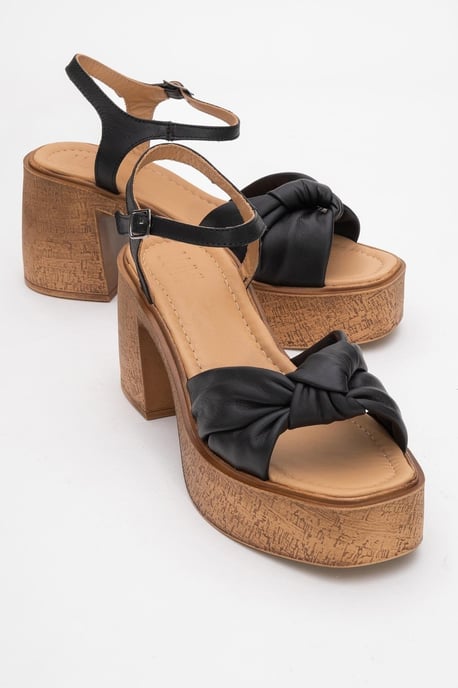 Tily Platå Kilklack Läder Sandal - Image 2