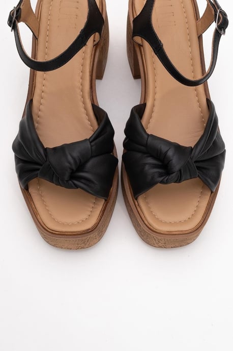 Tily Platå Kilklack Läder Sandal - Image 3
