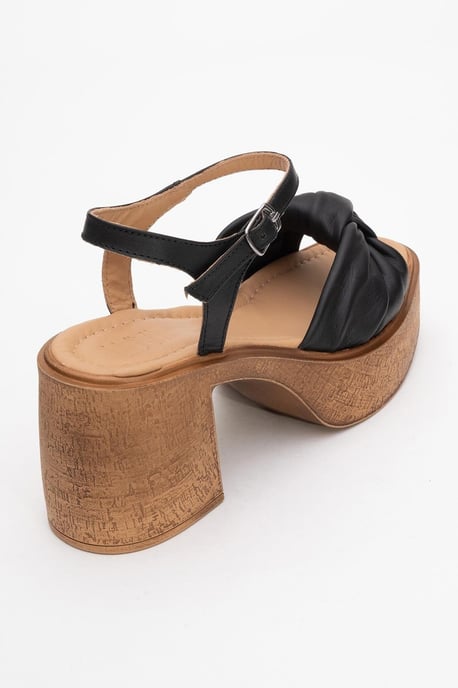 Tily Platå Kilklack Läder Sandal - Image 4