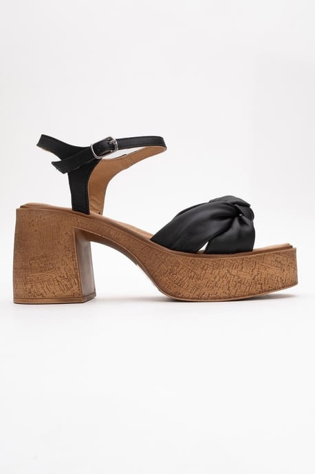 Tily Platå Kilklack Läder Sandal - Image 6