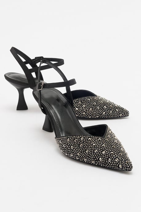 Vilka Embellished Slingback Kitten Heel Pumps - Image 1