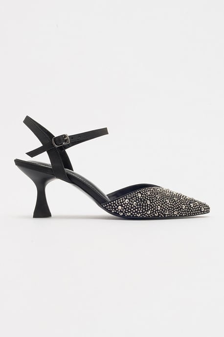 Vilka Embellished Slingback Kitten Heel Pumps - Image 2