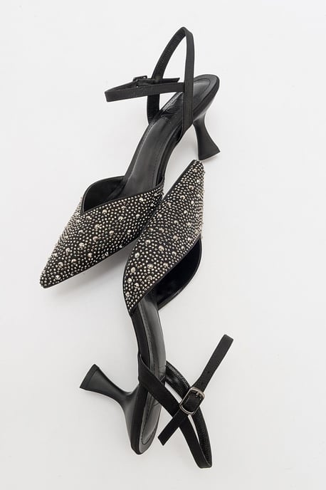Vilka Embellished Slingback Kitten Heel Pumps - Image 4
