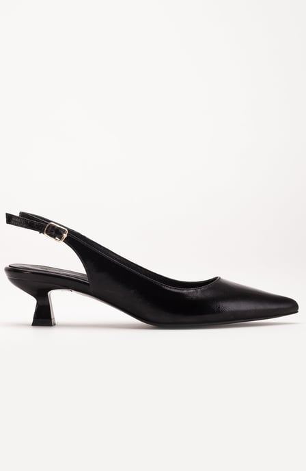 Lety Slingback Kitten Heel Leather Pumps - Image 5