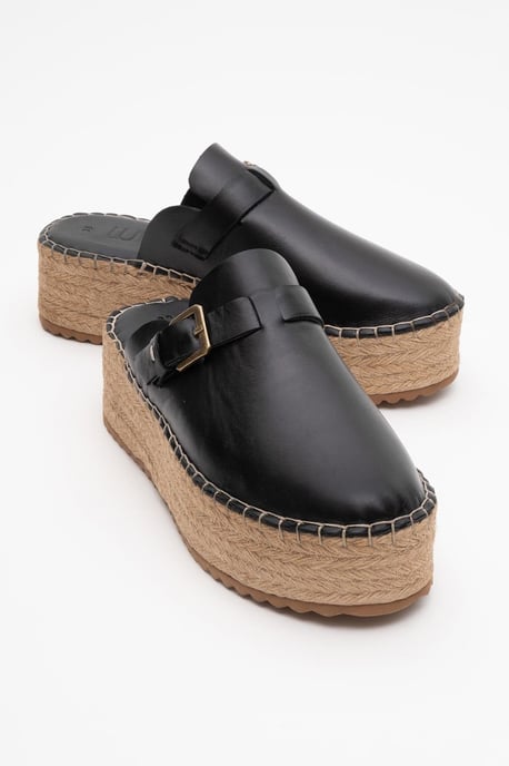 Novas Leren Platform Espadrille Muil (Dames) - Image 1