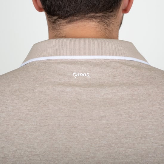 Q1905 Polo shirt stein zand melange - Image 4