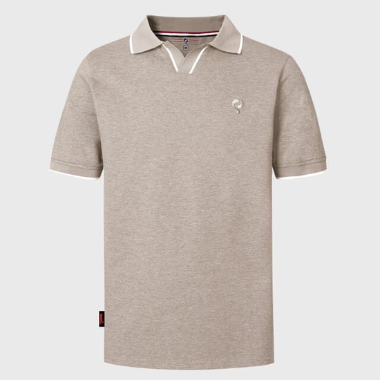 Q1905 Polo shirt stein zand melange - Image 5