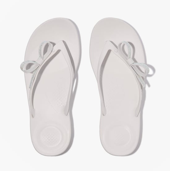 Fitflop Iqushion Glitz Womens Toe-post Sandals Urban White - Image 1