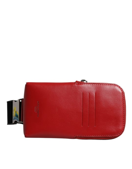 Dolce & Gabbana Röd Kalvskinns Logoväska Telefonbälte Midjeväska - Image 2
