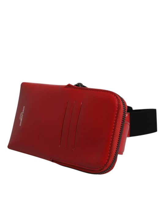 Dolce & Gabbana Röd Kalvskinns Logoväska Telefonbälte Midjeväska - Image 3