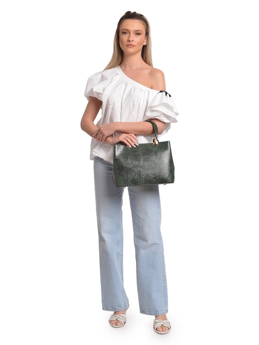 Anna Luchini Groen Rundleer Tas - Image 5
