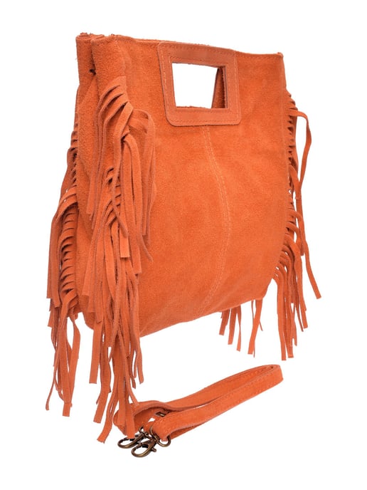 Anna Luchini Oranje Rundleer Tas - Image 2