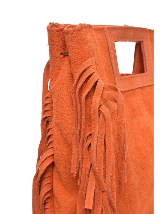 Anna Luchini Oranje Rundleer Tas - Image 3