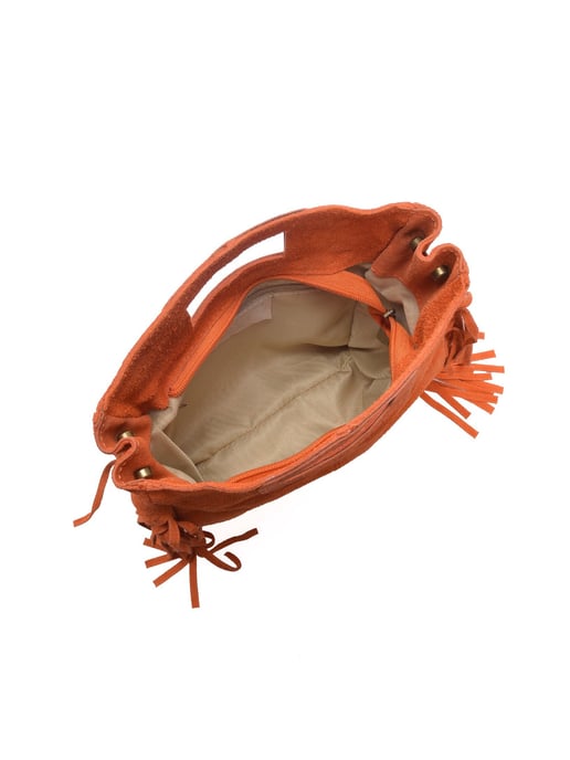 Anna Luchini Oranje Rundleer Tas - Image 4