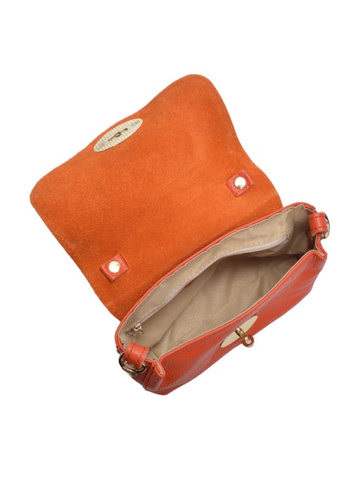 Roberta M Oranje Rundleer Tas - Image 4