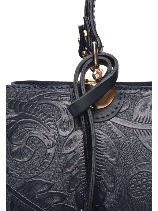 Anna Luchini Blauw Rundleer Tas - Image 3