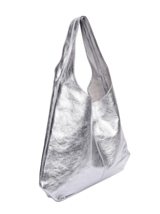 Luisa Vannini Zilver Rundleer Tas - Image 2