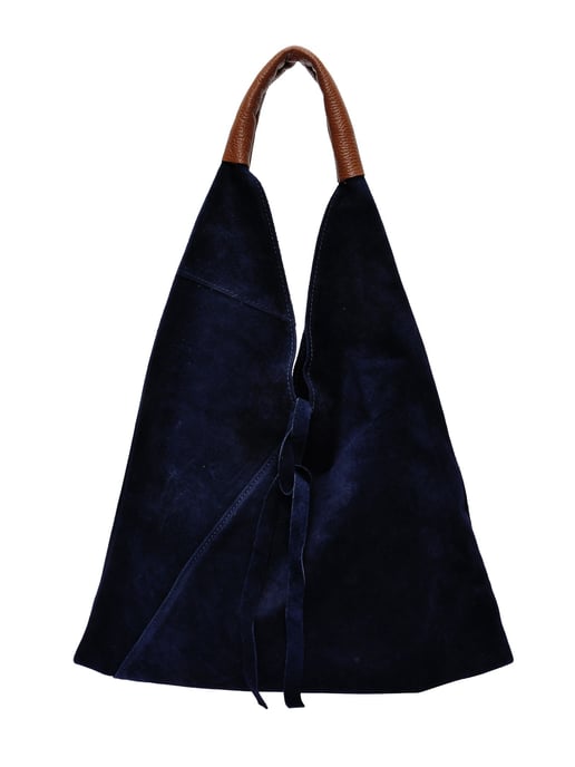 Anna Luchini Blauw Rundleer Tas - Image 1