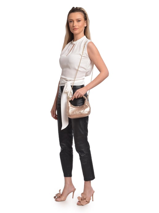 Anna Luchini Brons Rundleer Tas - Image 5