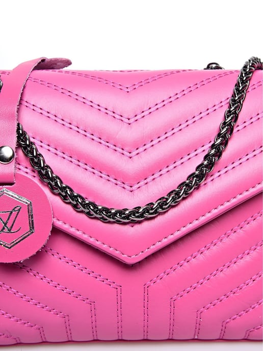 Luisa Vannini Fuchsia Rundleer Tas - Image 3