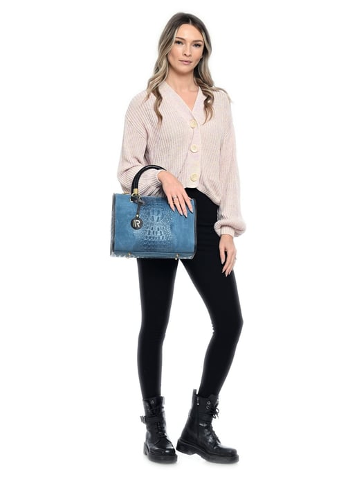 Isabella Rhea Blauw Rundleer Tas - Image 5