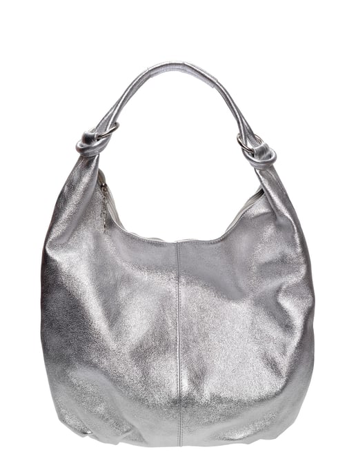 Anna Luchini Zilver Rundleer Tas - Image 1