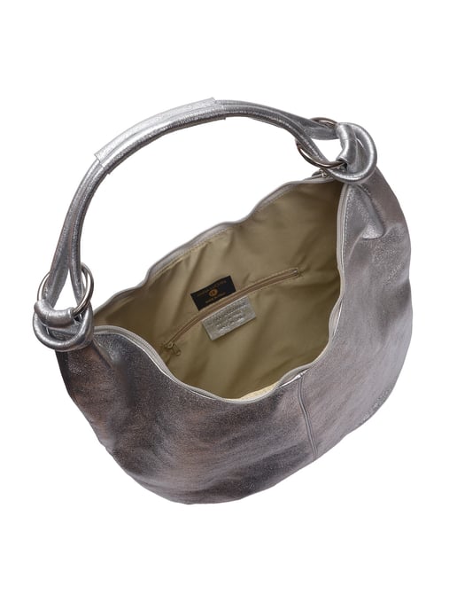 Anna Luchini Zilver Rundleer Tas - Image 4