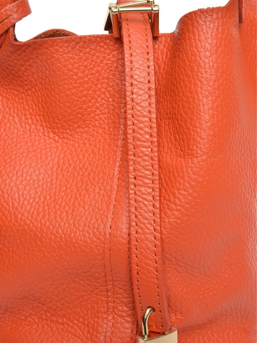 Anna Luchini Oranje Rundleer Tas - Image 3