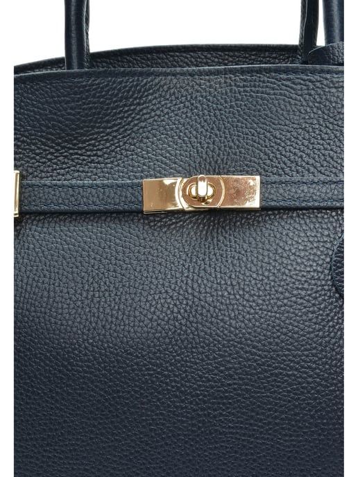 Anna Luchini Blauw Rundleer Tas - Image 3
