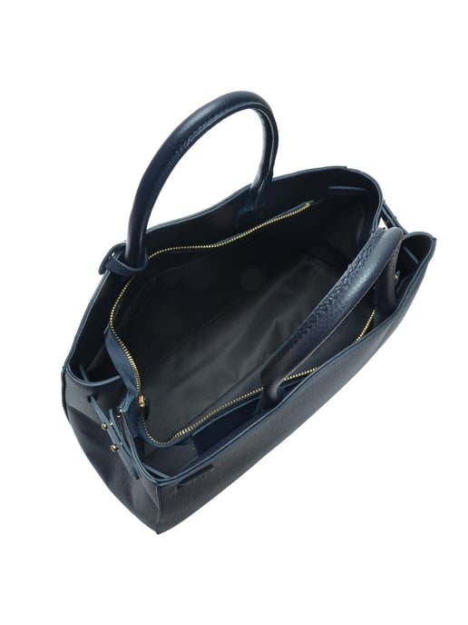 Anna Luchini Blauw Rundleer Tas - Image 4