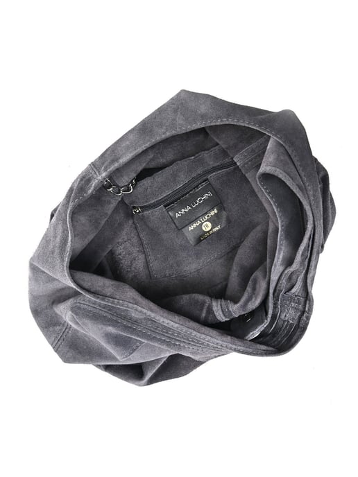 Anna Luchini Grijs Rundleer Tas - Image 4
