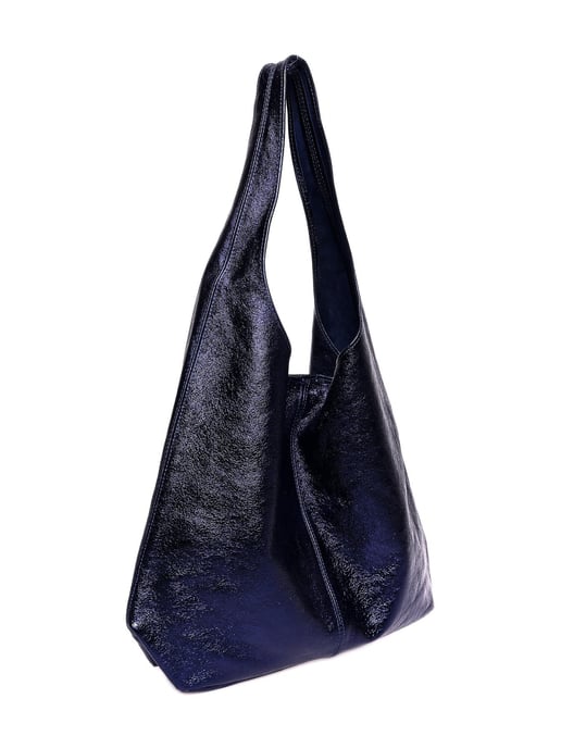 Luisa Vannini Blauw Rundleer Tas - Image 2