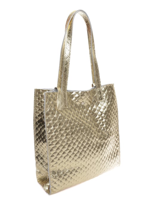 Anna Luchini Goud Rundleer Tas - Image 2