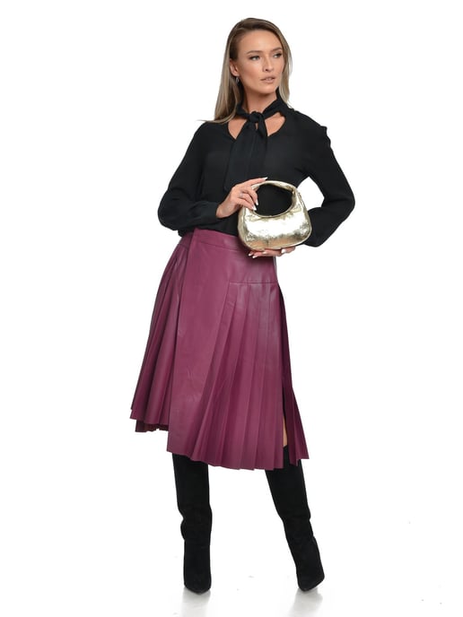 Anna Luchini Goud Rundleer Tas - Image 5